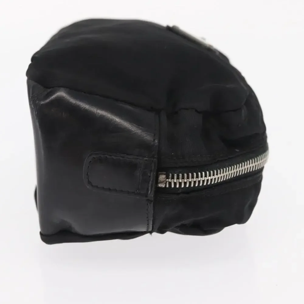 Prada Nylon Leather Pouch Black